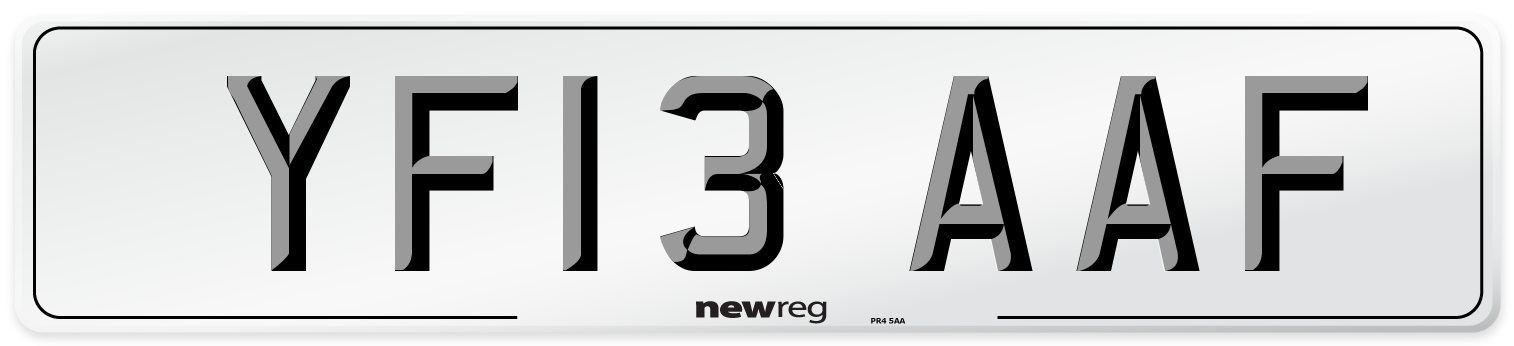 YF13 AAF Number Plate from New Reg